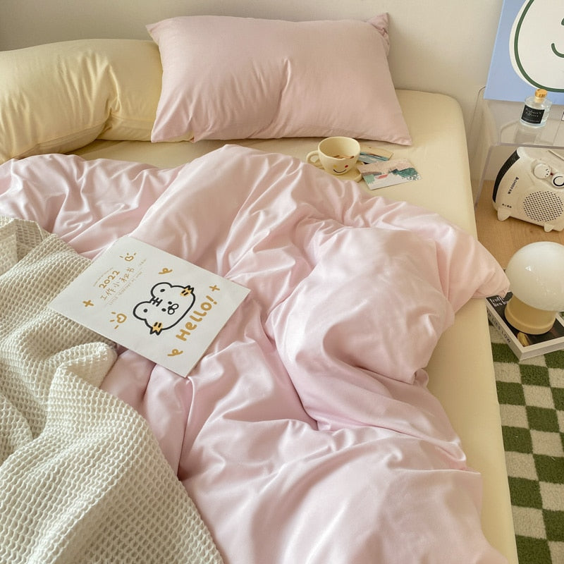 Pink Series 4pcs Soft Bedding Sets Duvet Cover