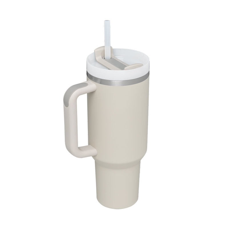 40oz Straw Coffee Insulation Cup with Handle Portable