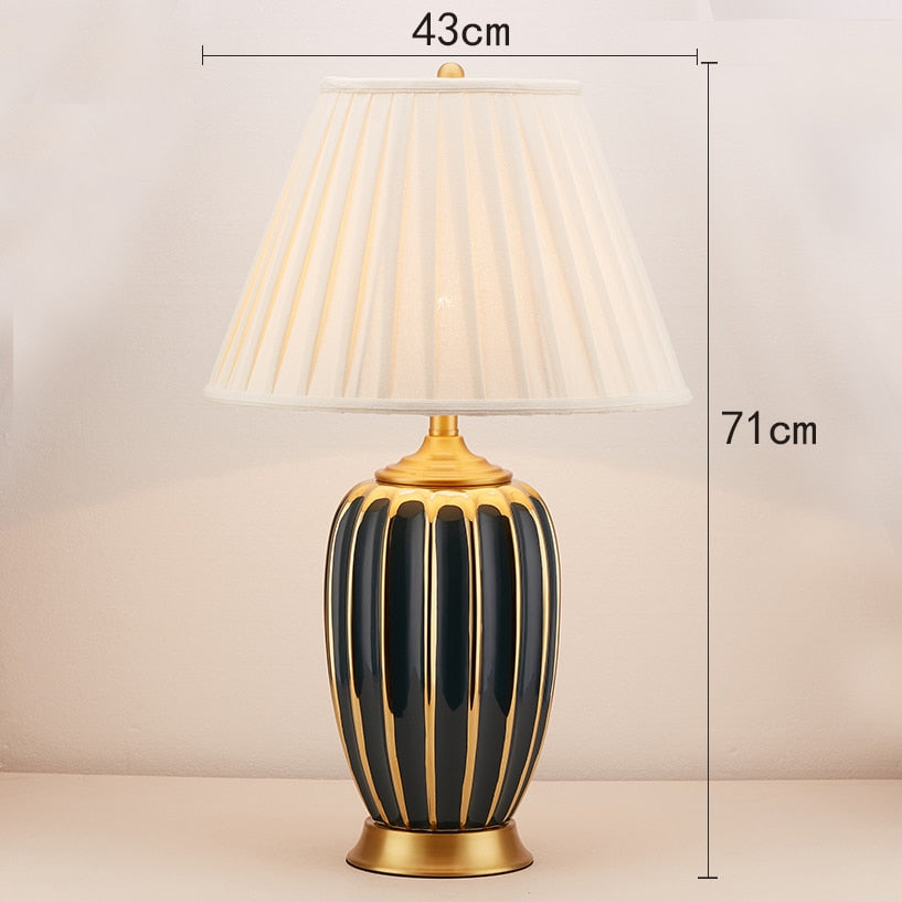 Light Luxury Post Modern American Style Ceramic Table Lamp for Bedroom European Style Living Room
