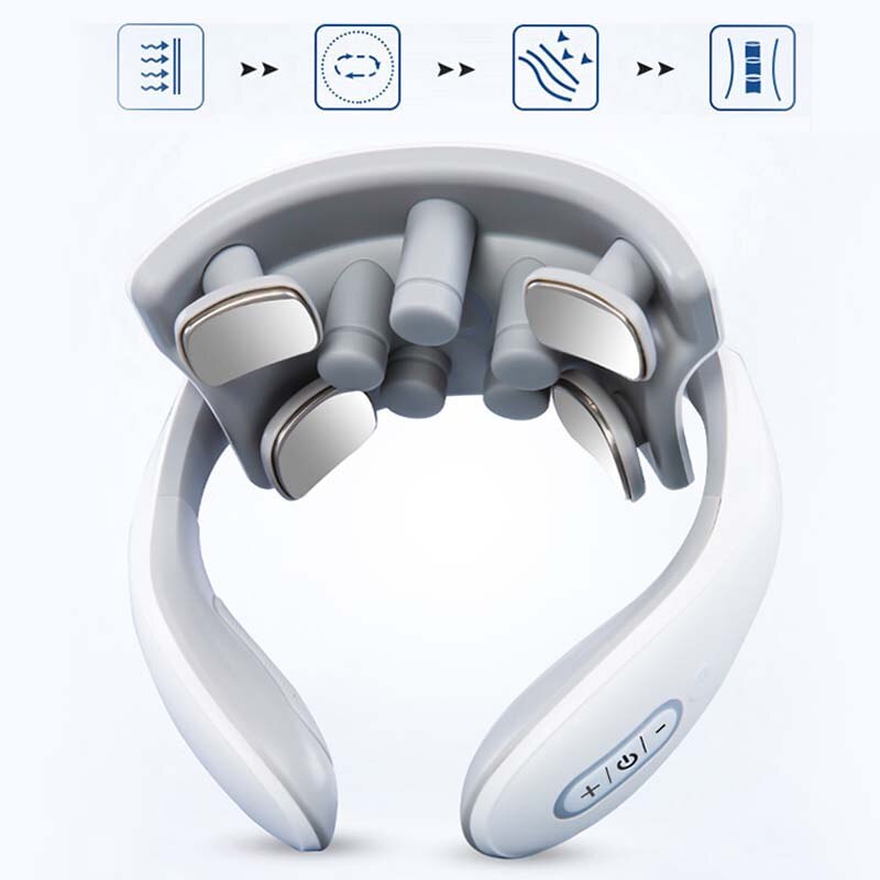 Neck Massage Intelligent Charging Heating Hot Pressing Magnetic Pulse Fashion Multi User Usage Portable Pulse Neck Massager