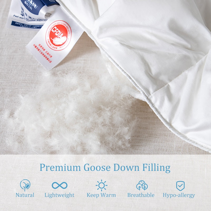 Peter Khanun White Goose Down Filler 3D Bread Duvet/Quilt/Comforter Winter Summer Luxury Blankets 100% Cotton Shell 015