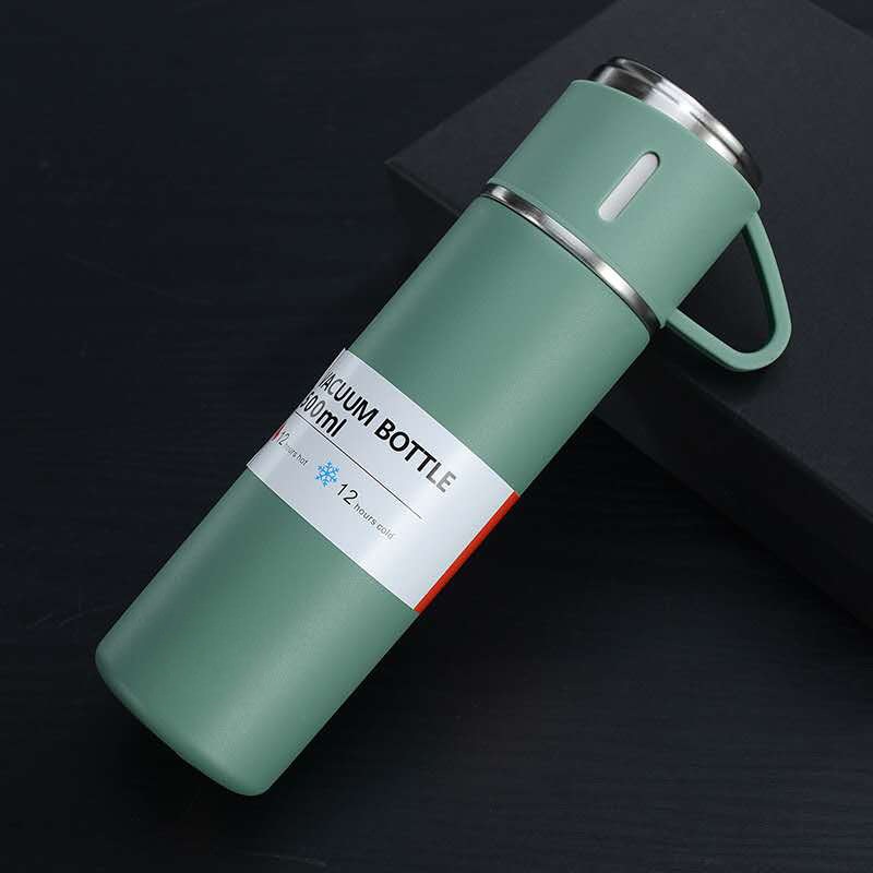 500Ml Bullet Double-Layer Stainless Steel Vacuum Thermos Coffee Tumbler Travel Mug Business Trip