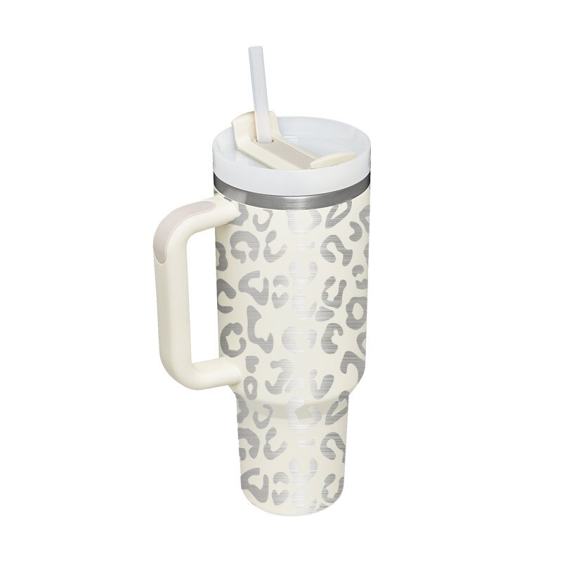 40oz Straw Coffee Insulation Cup with Handle Portable