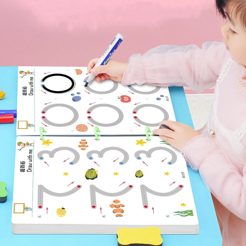 Children Montessori Toys Educational Math toys Drawing Tablet Pen Control Hand Training For Boy Girl Busyboard