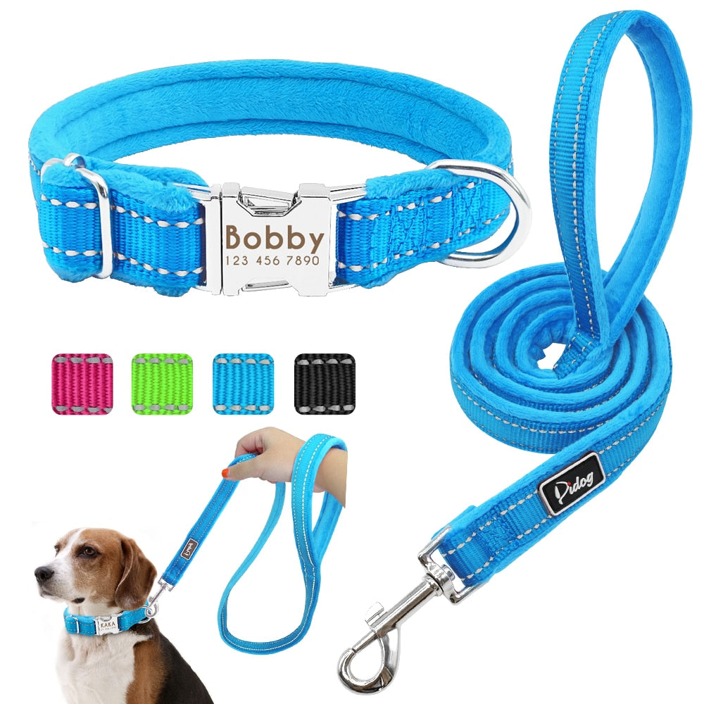 Dog Collar Perro Personalized Dog Leash Lead Custom Pet Nameplate ID Tag Collars For Medium Large Dogs French Bulldog Pitbull