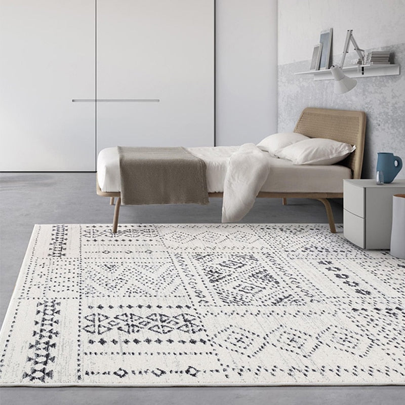 Morocco Style Black White Carpet Home Decor Bedroom Living Room Dining Room