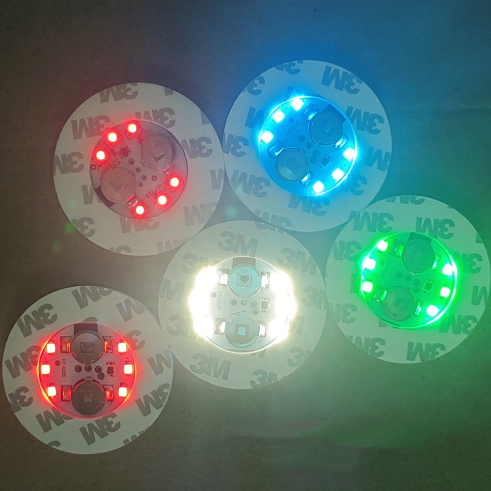 20/15/5/3pcs Super Bright Bottle Light Stickers 6 LED Glow Coaster Lamp