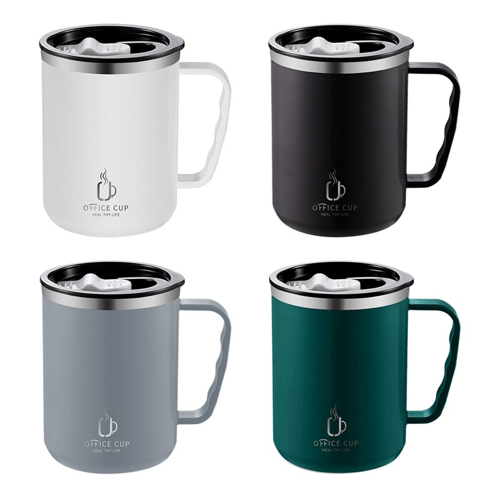 Stainless Steel Coffee Cup Mug with Lid, Heat-resistant Drinkware