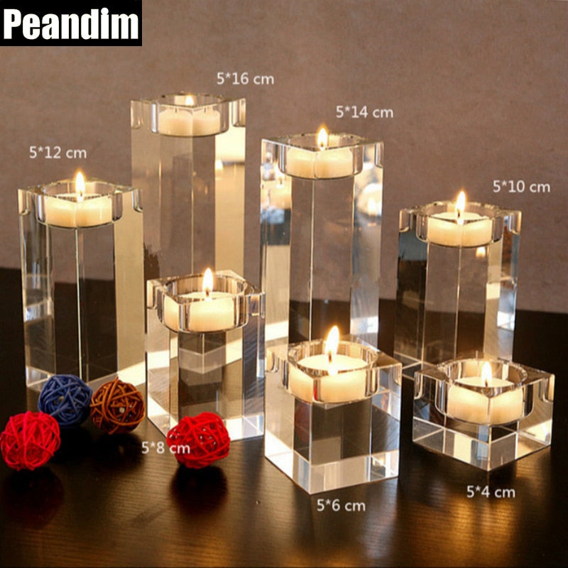 Home Decor Candlestick K9 Crystal Candle Holder