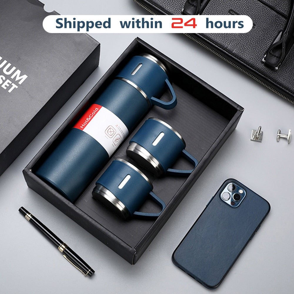 500Ml Bullet Double-Layer Stainless Steel Vacuum Thermos Coffee Tumbler Travel Mug Business Trip