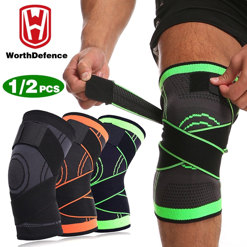 Worthdefence 1/2 PCS Knee Pads Braces Sports Support Kneepad Men Women for Arthritis Joints, Compression Sleeve